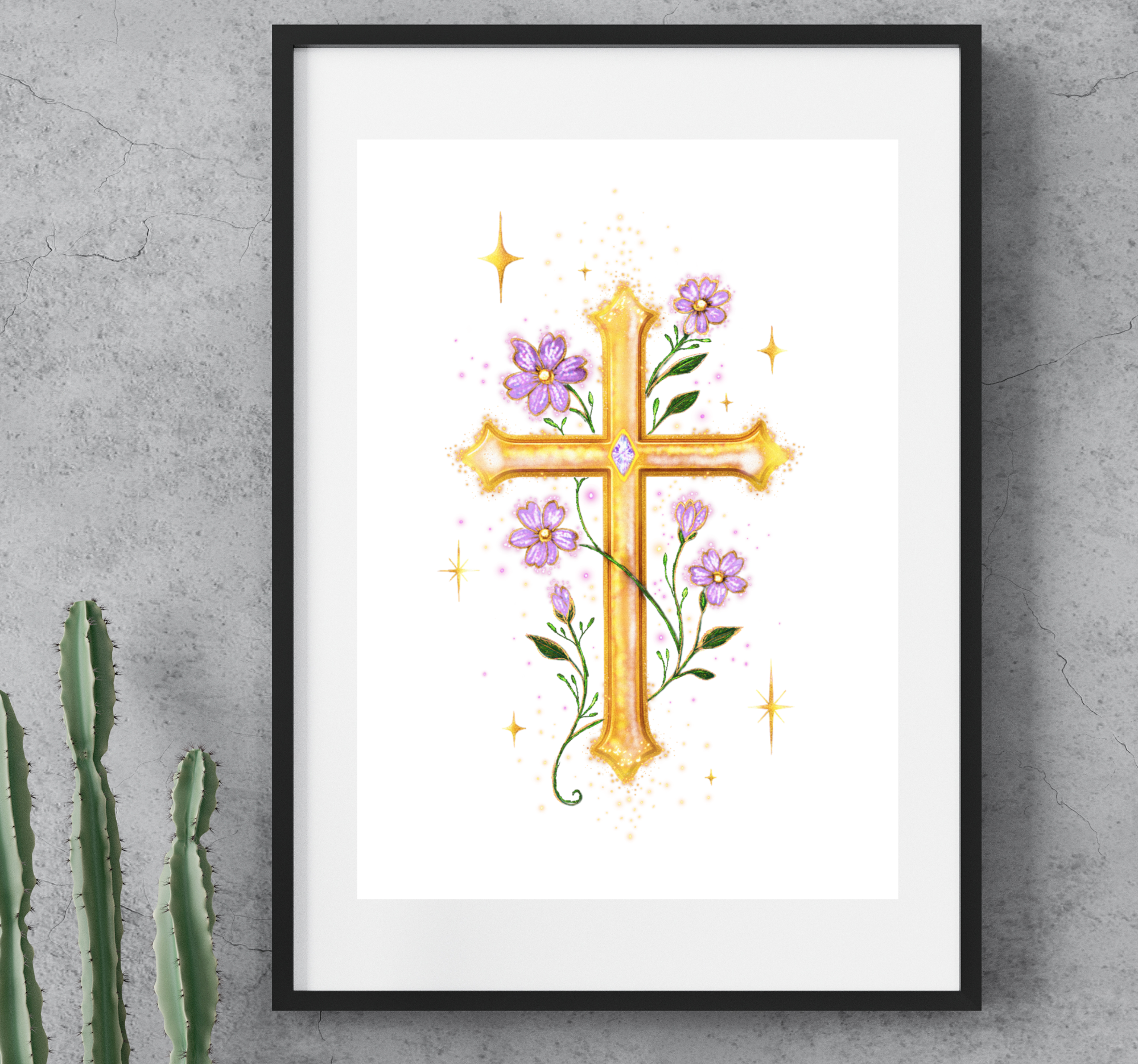 Gold Cross ~ A4 Art Print