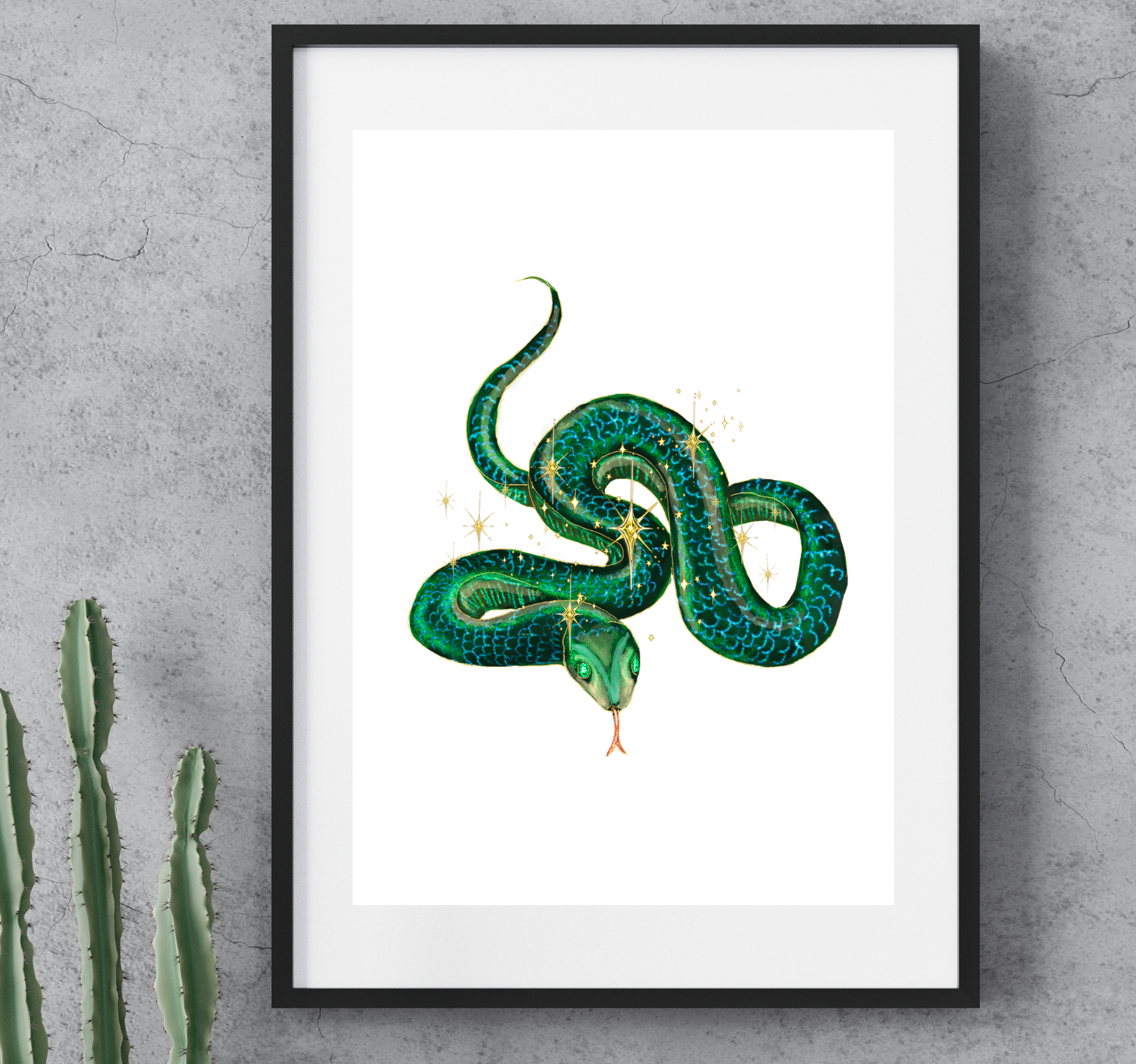 Green Snake ~ A4 Art Print