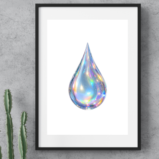 Iridescent Rain Drop ~ A4 Art Print