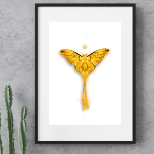 Golden Moth ~ A4 Art Print