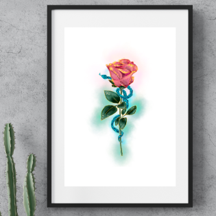 British Rose ~ A4 Art Print