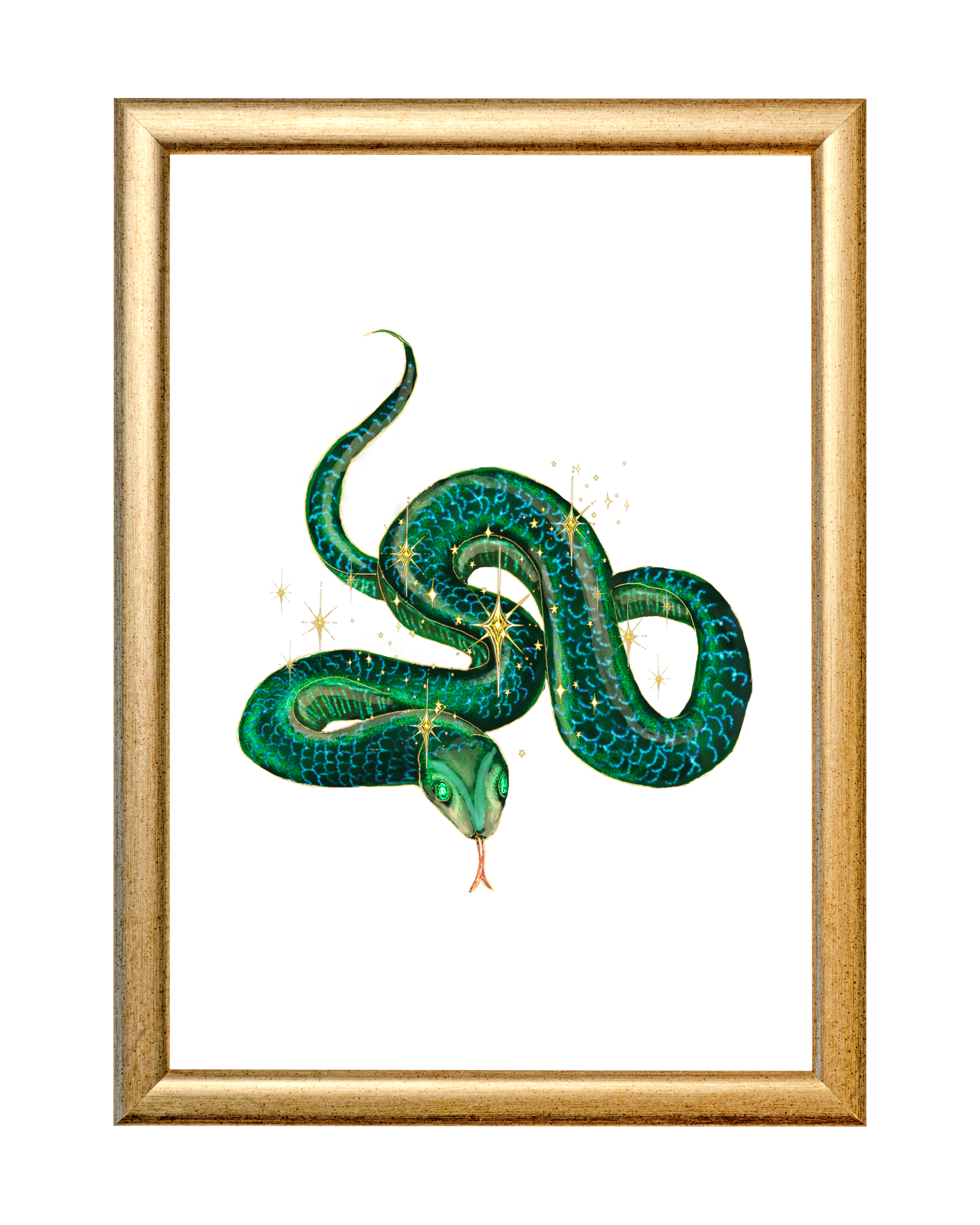 Green Snake ~ A4 Art Print - Image 2